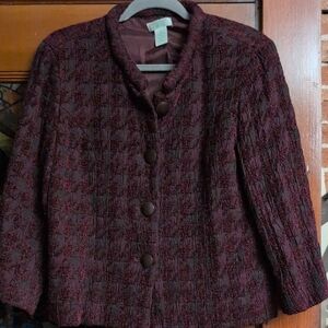 Laura Ashley Rich Burgundy Textured Blazer
